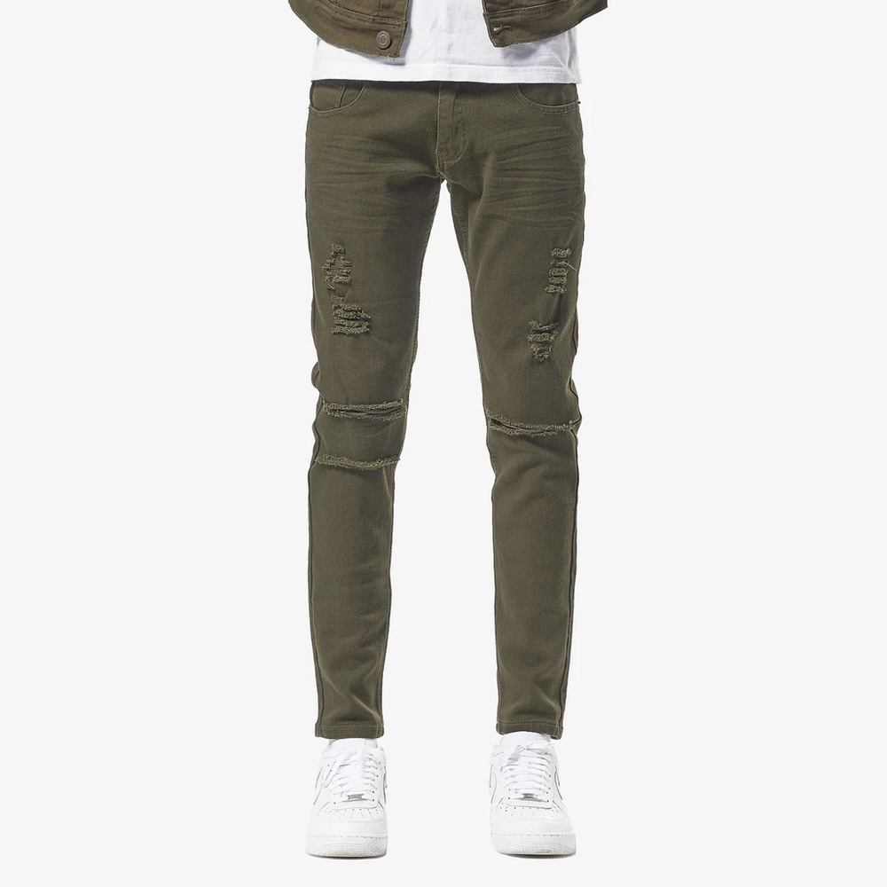 Copper Rivet Olive Denim Jacket